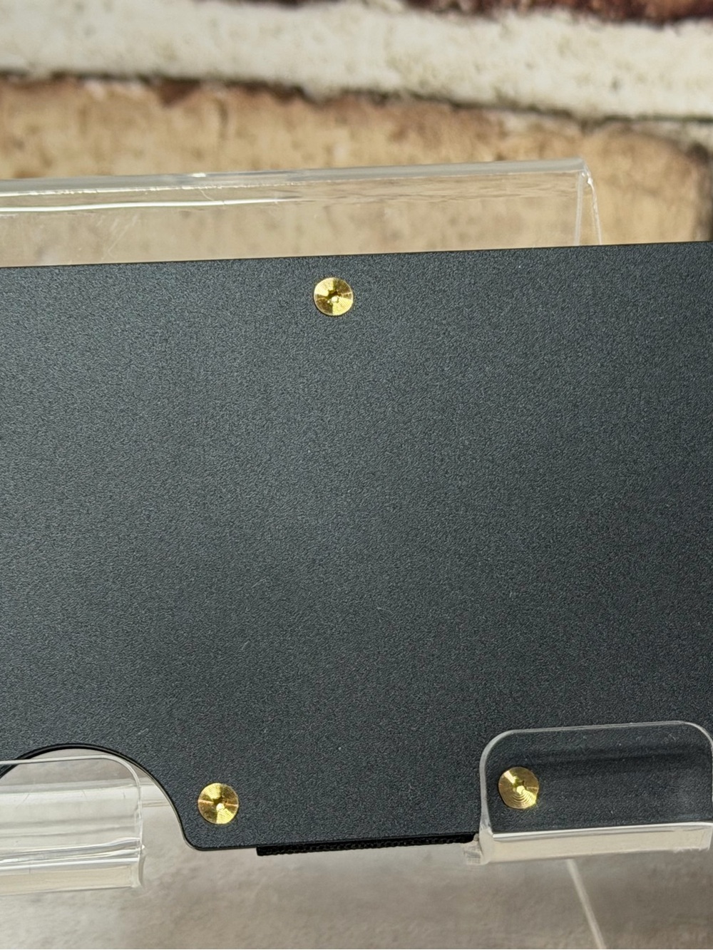 MINIMALIST WALLET | BLACK w/RIDGE GOLD PVD SCREWS + KEYCHAIN